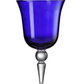A blue goblet from the Mario Luca Giusti St Moritz Acrylic Drinkware Collection stands against a white background, reminiscent of colorful wine glasses perfect for an elegant outdoor tablescape.