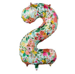The Riffle Paper Co. Garden Party Number Balloon features a bold "2" with a vibrant floral design—ideal for your Garden Party number balloon collection or as the star of a colorful bouquet.