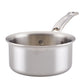 The Hestan Thomas Keller Commercial Clad Stainless Steel Butter Warmer features a long handle and tri-ply construction, perfect for small-batch cooking, shown on a plain white background.