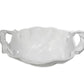 The Beatriz Ball Vida Sasha Serveware Collection features a white ceramic serving bowl with two ornate handles and a scalloped edge, perfect as a luxe melamine platter for stylish outdoor entertaining.