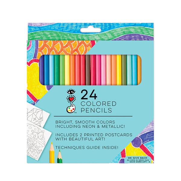 Package of Bright Stripes 24 colored pencils perfect for drawing.