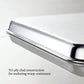 Close-up of a shiny stainless steel lid from the Hestan Provisions OvenBond Tri-ply 3-Piece Set, featuring text: "Tri-ply clad construction ensures lasting, warp-resistant performance—ideal for your Half Sheet Pan.