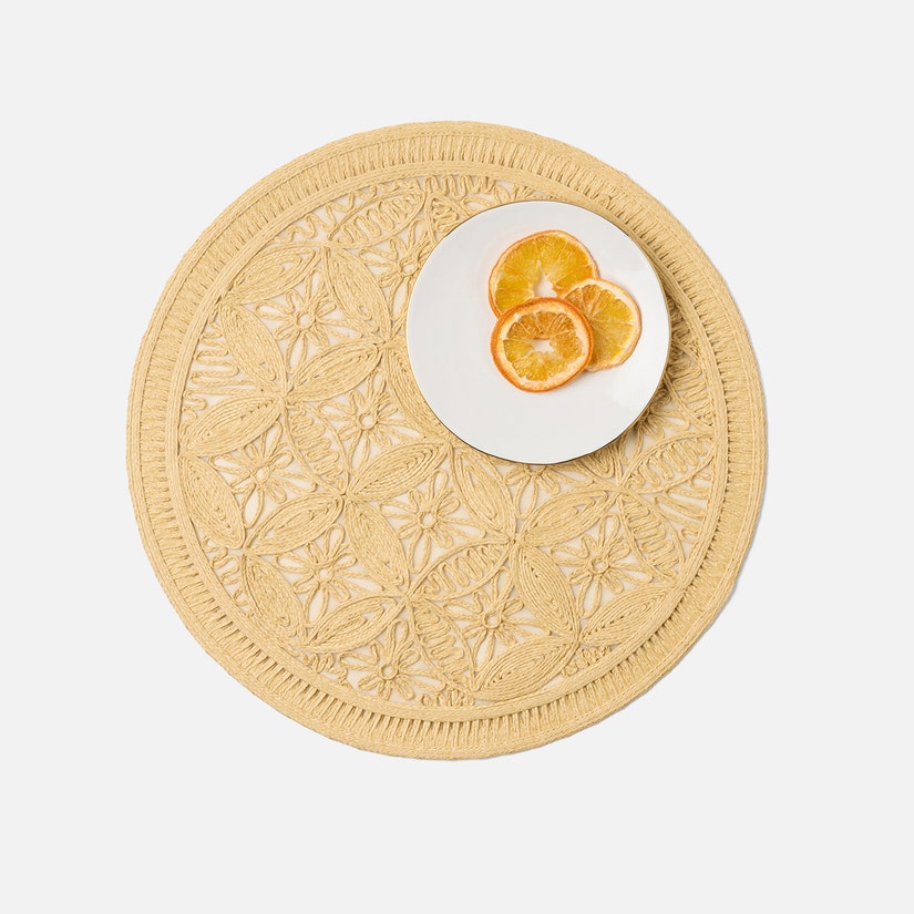 Cleo Rattan Round Medallion Placemats - Thumbnail 4