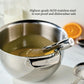 A Hestan Provision Balloon Whisk rests in a stainless steel bowl beside milk, an orange slice, and sugar. Made from highest-grade 18/10 stainless steel—rust proof and dishwasher safe.