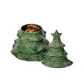 The Juliska Berry & Thread Basil Christmas Tree Cookie Jar is a handcrafted ceramic jar shaped like a festive tree, with a removable lid to reveal cookies inside.