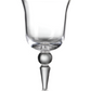 The St Moritz Acrylic Drinkware Collection by Mario Luca Giusti features a clear glass goblet with a decorative stem, ideal for elevating your outdoor tablescape against a plain white background.