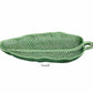 The HIVE Banana Leaves Platter Collection features a small green ceramic dish shaped like a leaf with detailed vein patterns, shown from a slightly angled view.