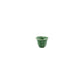 This small green ceramic cup from the Bordallo Pinheiro Green Cabbage Dinnerware Collection features a leaf pattern design, inspired by traditional Portuguese cabbage ware, shown against a plain white background.
