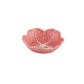 Hive’s Pink Cabbage Leaf Dinnerware and Serveware Collection features a ceramic bowl shaped like a flower, with petal details and a white center, shown on a plain white background.