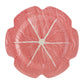 A pink ceramic plate from Hive’s Pink Cabbage Leaf Dinnerware and Serveware Collection, viewed from above—a playful nod to Raphael Bordallo Pinheiro’s iconic style.