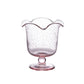 The Juliska Provence Vase by Juliska features clear mouth-blown glass with a scalloped rim, bubble details, and a short pedestal base—an elegant, whimsical centerpiece shown against a white background.