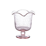 The Juliska Provence Vase by Juliska features clear mouth-blown glass with a scalloped rim, bubble details, and a short pedestal base—an elegant, whimsical centerpiece shown against a white background.