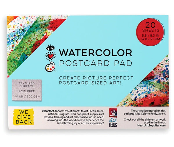 Bright Stripes Watercolor Postcard Pad