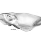 The Beatriz Ball Ocean Oyster Champagne Bucket Collection features a shiny, irregularly shaped metallic "Medium" bowl crafted from aluminum alloy, displayed on a white background.