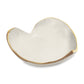 The Beatriz Ball Encanto Soho Mini Heart Dish Collection features a white ceramic, heart-shaped bowl with a gold-edged rim—an elegant handmade gift from the multicolored ENCANTO series, shown against a plain background.