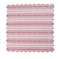 Red Villa Stripe Napkin, a square cotton napkin with a scalloped edge featuring red jacquard stripes and geometric patterns on a white background.