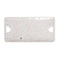 From Juliska's Love You More Decor and Tabletop Collection: a rectangular white tray with pink heart pattern, heart-shaped side cutout handles, and a small red heart—ideal for serving or displaying love-themed tableware.