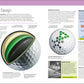 Discover the Golf Book by Penguin Random House—a comprehensive magazine-style guide featuring detailed explanations of golf ball construction, design, and performance, as well as golf history. Includes diagrams, cross-sectional images of golf balls, and informative text throughout.