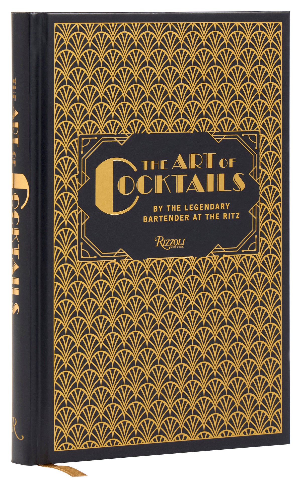 A hardcover book titled “The Art of Cocktails” by Penguin Random House, featuring a black and gold geometric cover design and the subtitle “By the Legendary Bartender at the Ritz,” this elegant bartender’s manual includes expertly curated mixology recipes inspired by vintage cocktails.