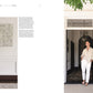 A man stands barefoot in a white doorway, leaning against the frame—a scene that captures the essence of refined home styling found in *Moments At Home* by Chronicle Books. Adjacent is a white room adorned with a vase of flowers and abstract art on the wall, evoking the sophisticated touch of interior design showcased throughout this collection.