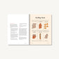 The book “Tables & Spreads” by Chronicle Books features an open page with detailed instructions on preparing meat alongside an illustrated food styling guide that showcases various presentation techniques—including rolling, flattening, cutting, and stacking—making it an ideal addition to any cookbook or recipe collection.
