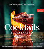A glass of cocktail with ice and an orange peel garnish rests on a reflective surface. Overlaid on the image is the book title “Cocktails Illustrated” by Penguin Random House—the ultimate cocktail cookbook for creative recipes.
