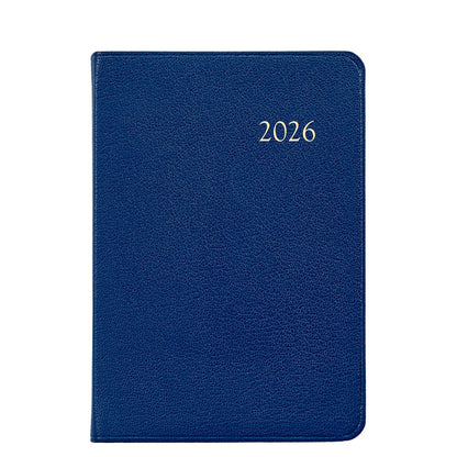 A blue leather-bound 2026 Daily Journal Planner from Graphic Image, featuring "2026" embossed in gold on the cover, shown against a white background.