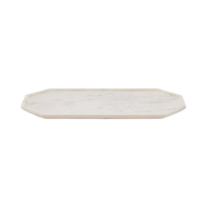 The Aila Serving Tray by Blue Pheasant, made of Italian marble with beveled edges, is displayed against a plain white background—a sophisticated accent piece.