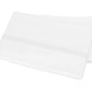 A folded white pillowcase from the Matouk Amara Triple Pearl Bedding Collection, crafted from luxurious sateen and featuring a double line of gray decorative stitching near the edge with an elegant triple pearl embroidered design, is displayed on a plain background.