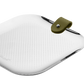 Rectangular metal grater with a fine perforated surface, rounded edges, and a green silicone loop at one corner—a functional tool that could also serve as a unique decorative piece next to your Christofle Club Stainless Steel Trinket Tray.
