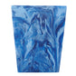 The Denim Resin Bath Collection by Nashi Home features a rectangular container with a swirling blue and white marbled pattern inspired by Sydney beaches.