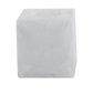 A solid white cube with a smooth surface, part of the Nashi Home Bath Collection Swirl White, sits isolated on a plain background, evoking the serene simplicity of Sydney beaches.