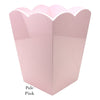 Scalloped Lacquer Waste Bin Collection - Pale Pink