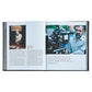 An open copy of "Martin Scorsese: A Retrospective" by Graphic Image shows a page with text and a photo of Scorsese at work, alongside a quote on filmmaking and cinema history.
