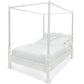 The Garbo King Bed by Bunny Williams features classic metal posts, a headboard, and crisp white bedding and pillows for an elegant, timeless style.