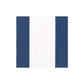 From Caspari’s Bandol Stripe Collection, this eco-friendly square napkin features a white center stripe bordered by vertical dark blue stripes on each side.