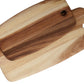 The Be Home Acacia Wood Rectangular Board Collection features two eco-friendly boards with rounded edges and corner holes, crafted from sustainably sourced wood and stacked askew on a white background.