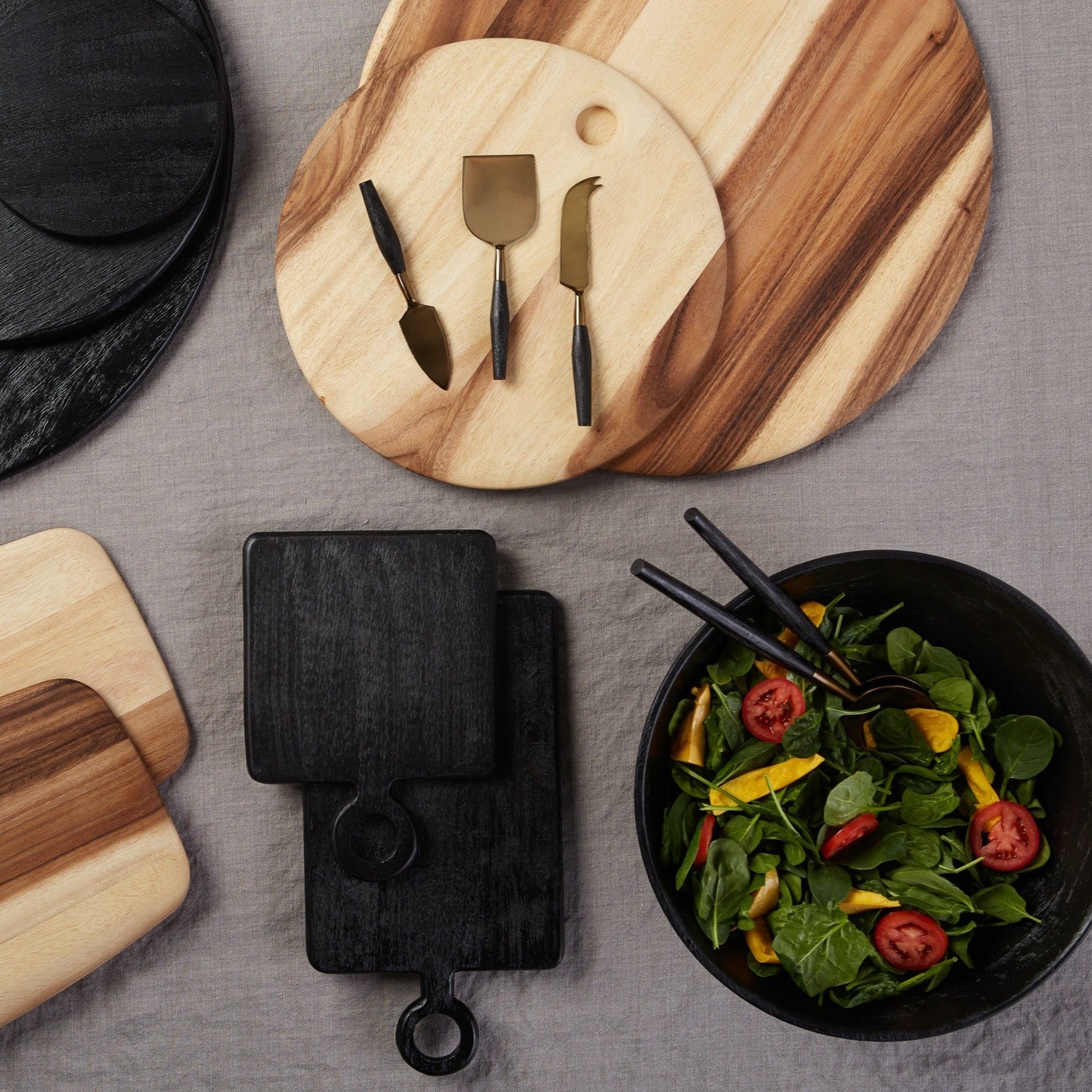 Acacia Wood Round Board Collection - Thumbnail 3