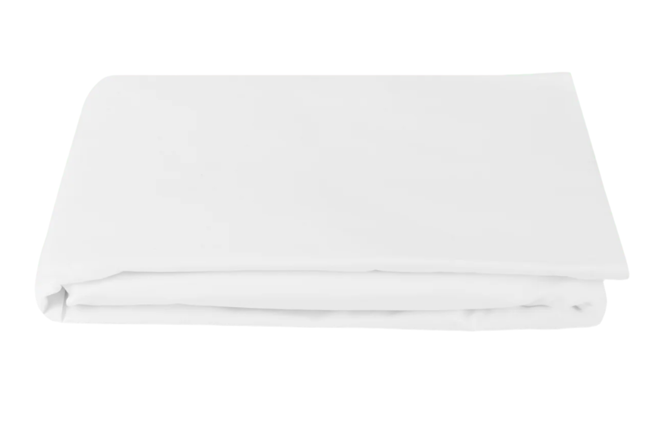 The Bergamo Fitted Sheet by Matouk, crafted from luxurious 500 thread count Egyptian cotton, is neatly folded and displayed on a plain white background.