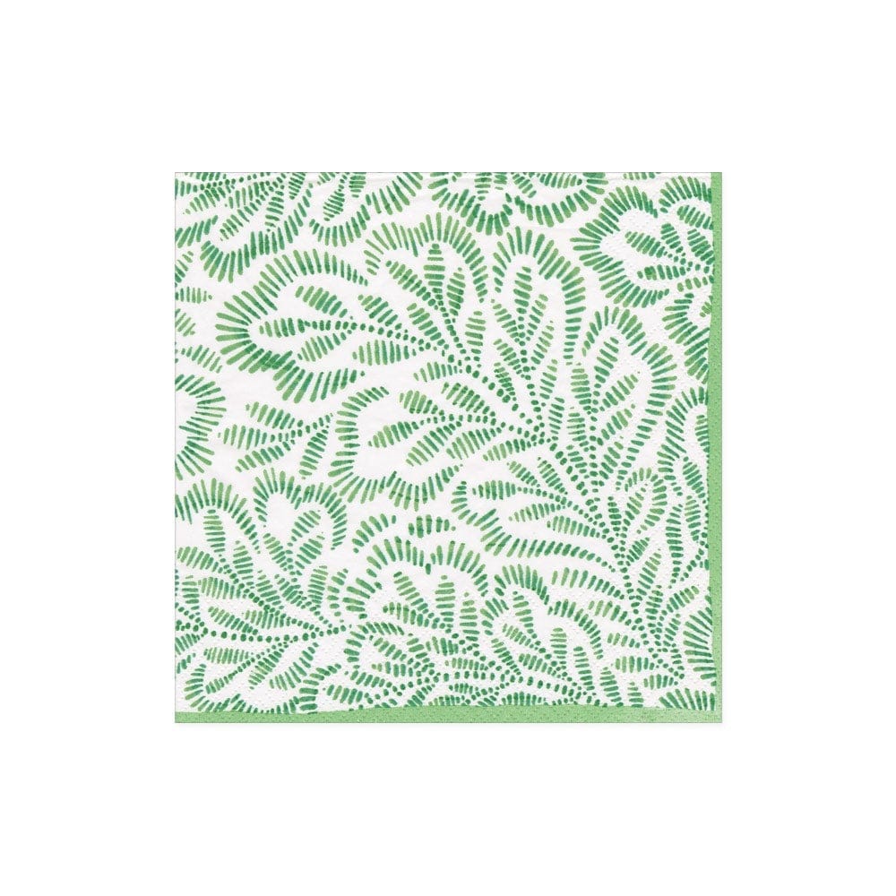 Caspari Block Print Leaves Napkin