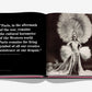 The captivating book "Paris by Paris" from Assouline features a quote alongside a vintage photo of a performer in an elaborate feather costume, perfectly capturing the vibrant spirit of Paris during the Belle Époque.