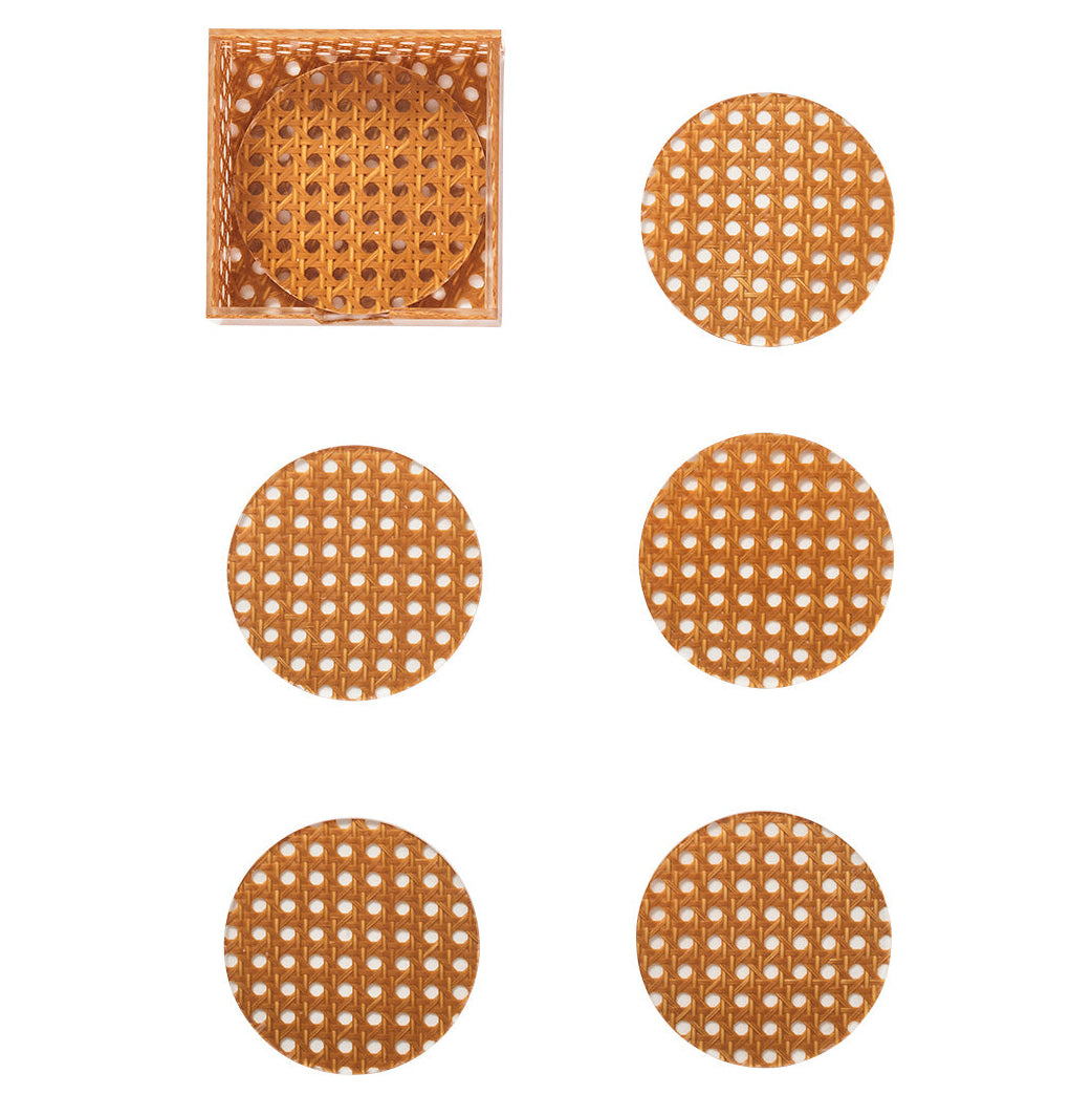 Reed Coaster, Set of 6 in a Caddy - Thumbnail 2