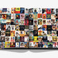 An open book titled "Columbia Pictures" by Assouline, displaying a collage of various movie posters arranged in a grid format on both pages, celebrating 100 Years of Cinema and the rich tapestry of film history.