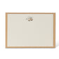The Chic Gift Hamper by Sharland England features a cream card with a brown border and gold bells tied with a blue ribbon—an elegant touch, ideal for pairing with artisanal gifts in this thoughtful hamper.