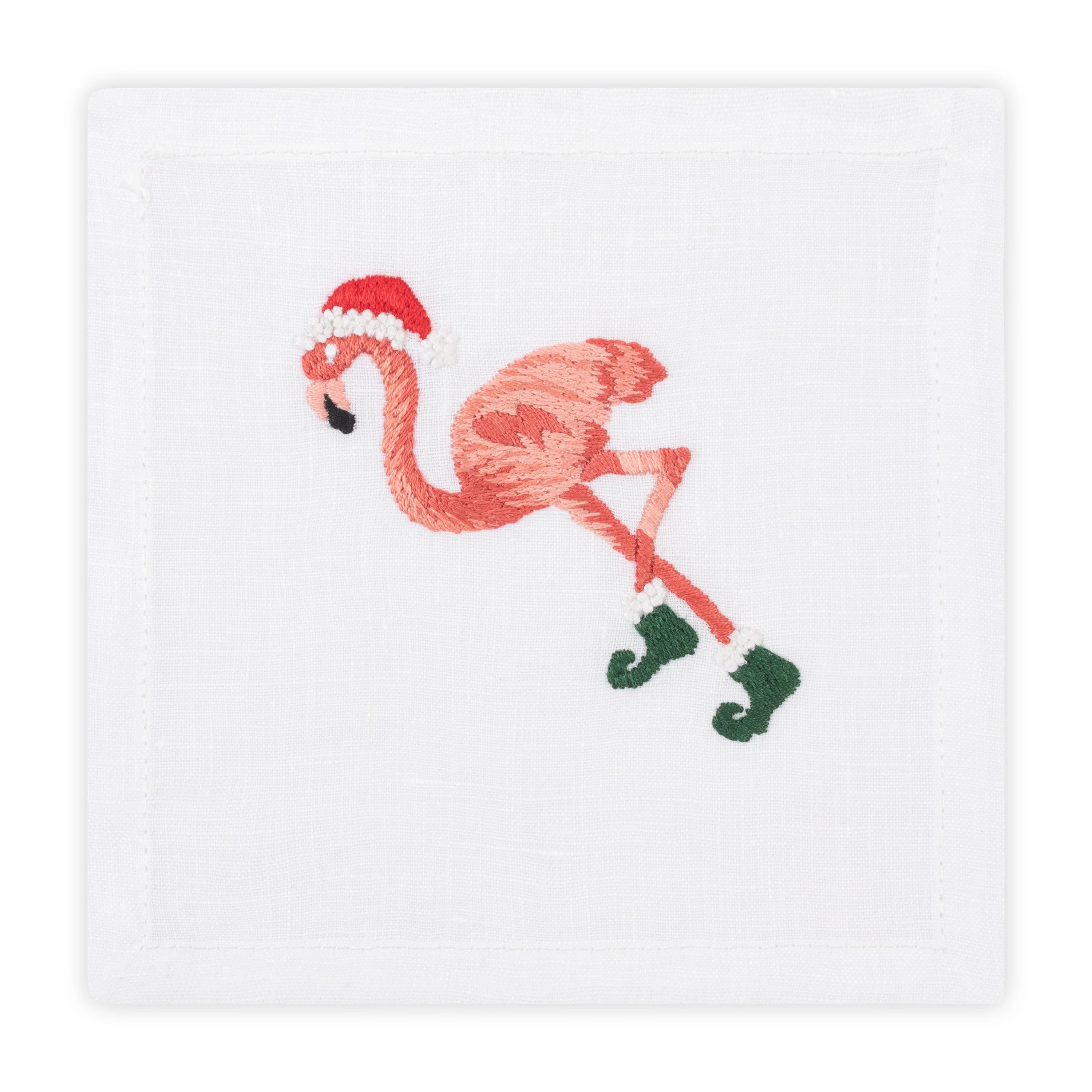 Christmas Flamingo Coaster Set
