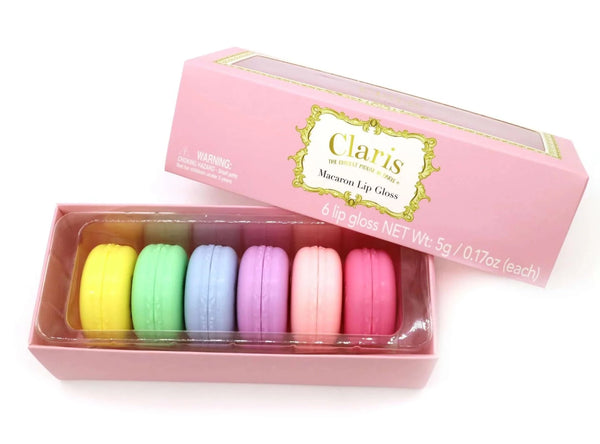 Pink Poppy's Pink Poppy Claris Macaron Lip Gloss in a pink box, perfect for Claris.