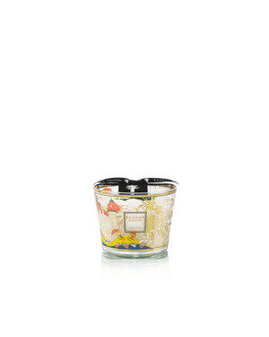 The Baobab Collection Cities Côte d'Azur Candle by Baobab features a colorful floral screen-printed design and a central label with product info, shown on a plain white background.