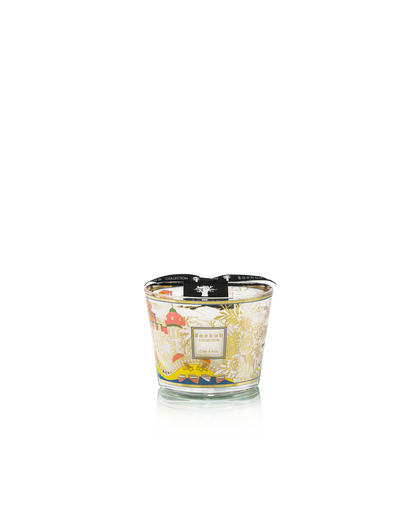 The Baobab Collection Cities Côte d'Azur Candle by Baobab features a colorful floral screen-printed design and a central label with product info, shown on a plain white background.