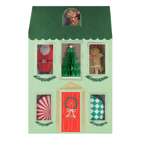 Meri Meri Festive House Cupcake Kit (24 toppers)