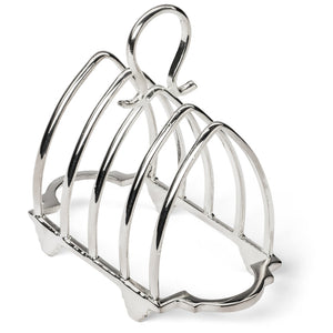 The Karen Adams Letter Holder features a silver-plated metal design with four slots and a top handle—perfect as an elegant desk accessory or unique organizer for your correspondence.
